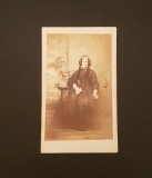 Fotografie carte de vizită veche Anglia. Portret Femeie . Studio Victorian