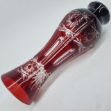 Vaza romaneasca cristal rosu rubin, veche, vintage