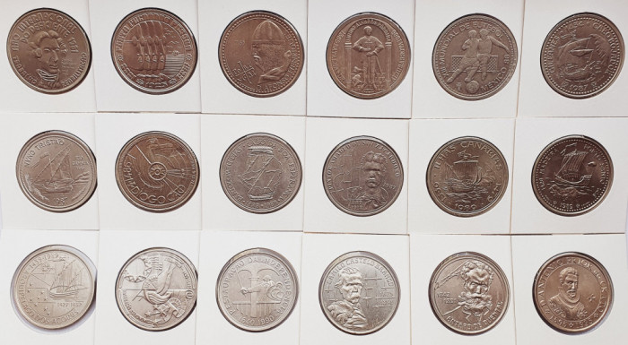02B21 Portugalia set 18 monede 100 Escudos diferite - serie completa