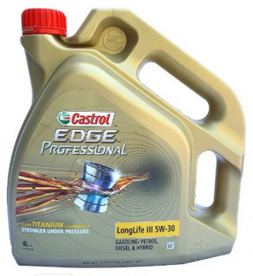 ULEI MOTOR FULL SINTETIC CASTROL EDGE TITANIUM PROFESSIONAL LL III 5W30 4L foto