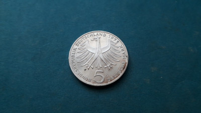 #69 5 Deutsche Mark 1965 Germania argint Albert Schweitzer 1875 - 1965 marci foto