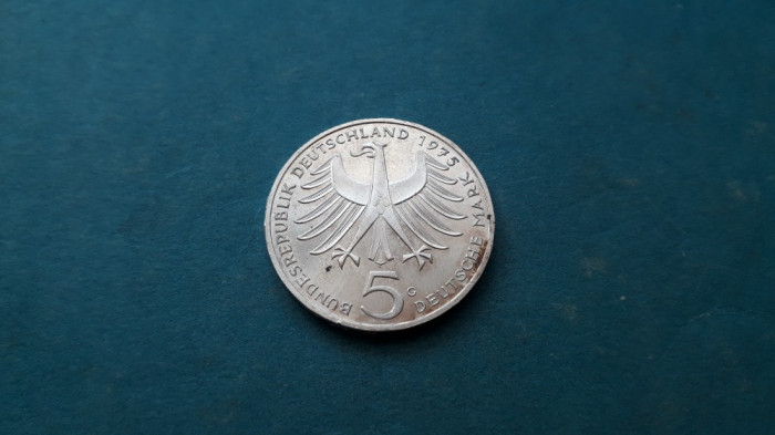 #69 5 Deutsche Mark 1965 Germania argint Albert Schweitzer 1875 - 1965 marci