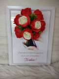 Rama A4 cu decorațiune de flori de săpun și text &quot;Te iubesc&quot;, Simple