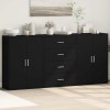 VidaXL Dulapuri, 3 buc., negru, 60x31x84 cm, lemn prelucrat 3276575