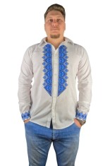 Bluza tip ie barbati RBN24 alb/albastru , marimea 3XL foto