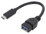 Cablu OTG USB 3.0 USB A la USB C 0,2m Negru