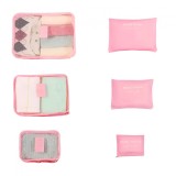 Set 6 Genți de Calatorie, Flippy, pentru Depozitare, Impermeabile, Organizator, Multifuncționale, Design cu Plasa, Pliabile, Fermoar, Dimensiuni Difer