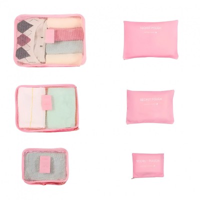 Set 6 Genți de Calatorie, Flippy, pentru Depozitare, Impermeabile, Organizator, Multifuncționale, Design cu Plasa, Pliabile, Fermoar, Dimensiuni Difer foto