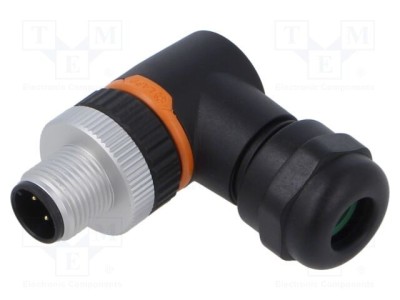Conector LAPP M12 4 pini tată unghi 90&amp;deg; IP67 pe cablu 250V foto