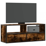 Cumpara ieftin Dulap TV stejar fumuriu 100x31x39,5 cm, lemn prelucrat și metal