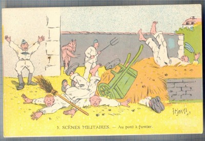 AX 39 CP VECHE INTERBELICA-UMORISTICA MILITARA -SCENE MILITARE-ARANJAREA FANULUI foto