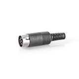 Conector DIN 6-Pini Tata Nedis CAVC20903BK, Negru, Mufă Dreaptă, Nichelat, PVC, Diametru Cablu 6mm, 1 Bucată