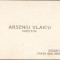 A1865 Cartea de vizită a lui Arseniu (Arsenie) Vlaicu, directorul școlii comerciale din Brașov