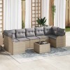 VidaXL Set de canapele pentru grădină 8 pcs Bej și gri 55 x 55 x 37 cm 3354289