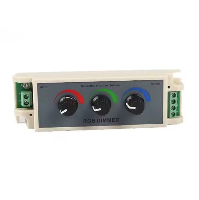 Dimmer LED RGB 3 canale x 3A, 12V-24V DC, comutator manual D312 foto