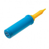 Pompa manuala dublu sens pentru umflat baloane, albastru / galben