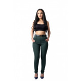 Pantaloni cu Talie Inalta Verde Vittoria