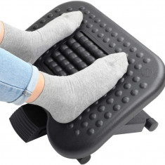 Suport ergonomic pentru picioare, inaltime ajustabila 3 pozitii, role masaj,