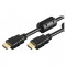 Cablu HDMI Goobay, conector Ethernet, contacte aurite, 15 m