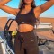 J756-1 Set 2 piese compleu sport/casual din material reiat elastic