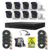 Sistem supraveghere Hilook, 8 camere 2MP IR 20m, DVR 8 canale 2MP, Accesorii montaj, Autocolant Rovision SafetyGuard Surveillance