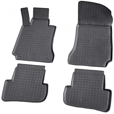 Set de 4 covorase cauciuc 3D stil tavita premium pentru Mercedes C-Class W204, S204 2007-2014 foto