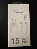 Incarcator Fast Charge 35W iPhone 15 Pro/Pro Max + Cablu Date Type-C - Type-C