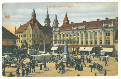 4759 - TIMISOARA, Market, Romania - old postcard - used - 1914 foto