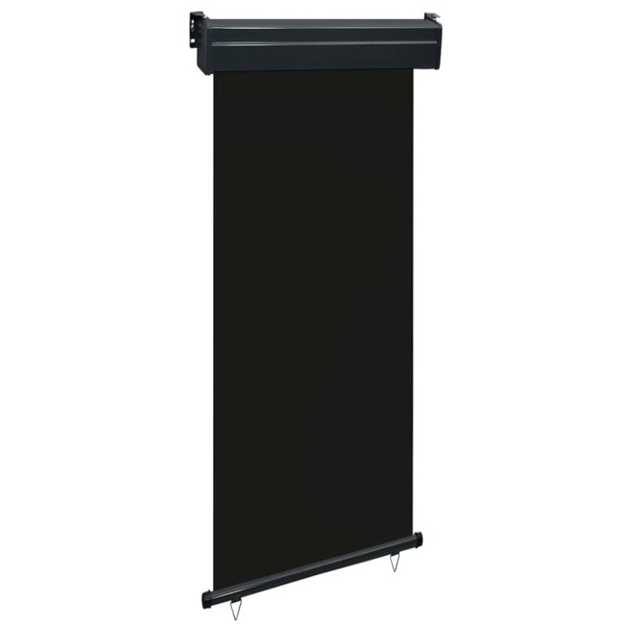Copertină laterală de balcon, negru, 80 x 250 cm