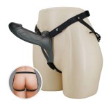 Strap-on Hollow Landon Dildo Realist +4.2 cm, Silicon, Negru