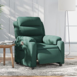Cumpara ieftin Fotoliu rabatabil electric, verde &icirc;nchis, catifea