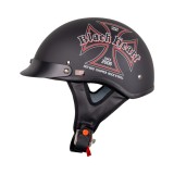 Casca moto open face W-TEC Black Heart V531 Iron Cross, neagra