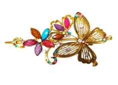 Clama de par in forma de Fluture, Vintage, 13 cm, Multicolor, 74BJ
