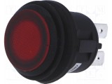Buton CR R13527B2L02BRN2 rosu cu lampa 6A 250vac