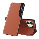 Husa tip carte compatibila xiaomi redmi note 13 4g, stand view, orange