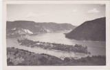 Ada Kaleh &ndash; panoramă insulă și Dunăre, carte poștală fotografică interbelică