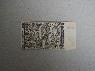Anonim veche xilogravura scena biblica Anglia 1539 foto