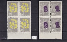 1957 LP 432 b FLORA CARPATINA VALORILE 1,55 LEI SI 1,75 LEI EROARE M BLOCURI MNH foto