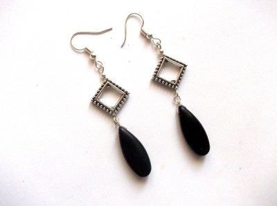 cercei howlite negru 44686 foto
