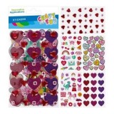 Accesorii creatie 3 in 1 - stickere autoadezive - inimioare, 14x25 cm, Craft with Fun 567251