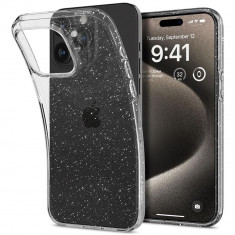 Huse pentru iPhone 15 Pro Max, Spigen Liquid Crystal Glitter, Crystal Quartz