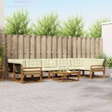 vidaXL Set de canapele de exterior cu pernă 8 pcs Natural și Crem 3369289