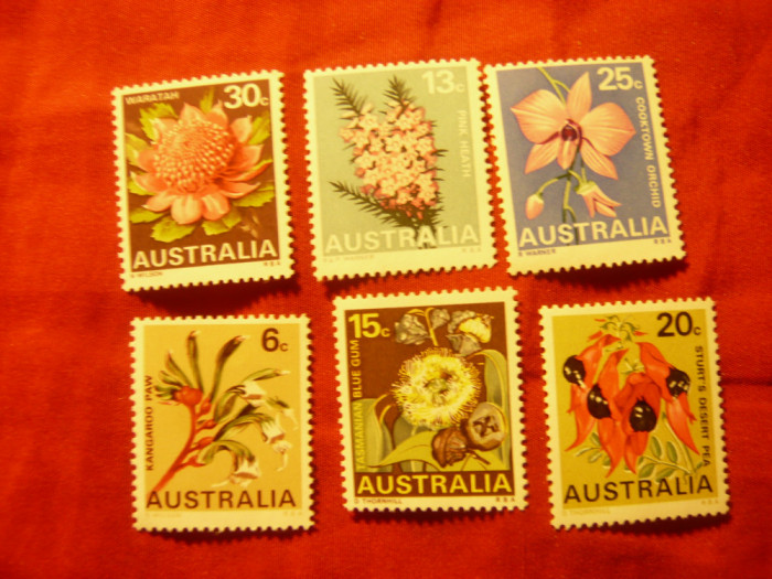 Serie Australia 1968 - Flori , 6 valori