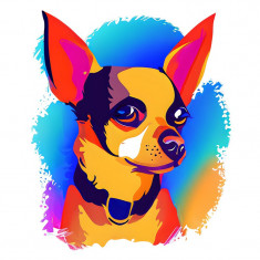 Sticker decorativ Caine Chihuahua, Portocaliu, 71 cm, 8018ST