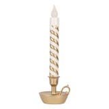 Cumpara ieftin Lumanare decorativa polirasina alba aurie cu led 13x12x39 cm