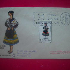 HOPCT PLIC S FDC 865 BADAJOS 1967 SPANIA COSTUME POPULARE/TRADITIONALE