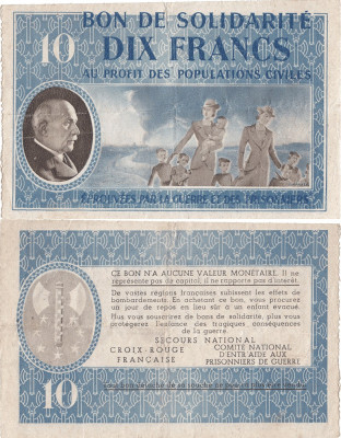 1940, 10 francs (P-KL.07A) - Franța foto