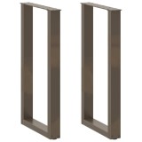 vidaXL Picioare de masă de bar &icirc;n formă de U, 2 buc., oțel natural, 40x(90-91) cm 4013219