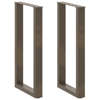 vidaXL Picioare de masă de bar &amp;icirc;n formă de U, 2 buc., oțel natural, 40x(90-91) cm 4013219 foto