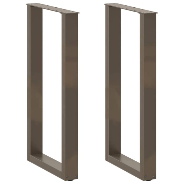 vidaXL Picioare de masă de bar &icirc;n formă de U, 2 buc., oțel natural, 40x(90-91) cm 4013219